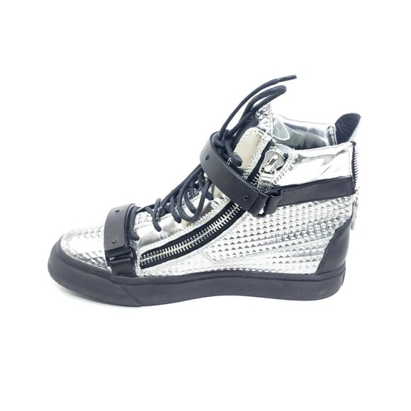Giuseppe Zanotti Diamond Embossed High-Top Sneakers Womens EUR 38.5 US 8–8.5 - Picture 7 of 9